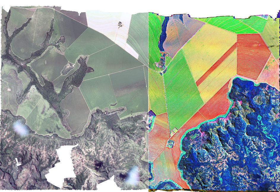 Hyperspectral aerial imagery from Gamaya. The images provide data for analysis and predictions.