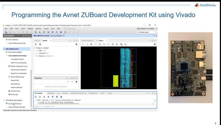 Synthesize, implement, and program a FIR filter onto the Avnet ZUBoard hardware using Vivado.