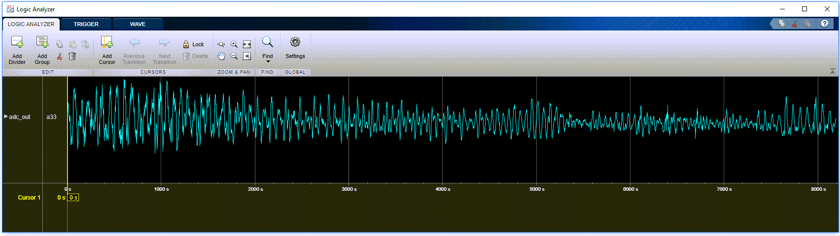 Screenshot of the logic analyzer software in MATLAB.