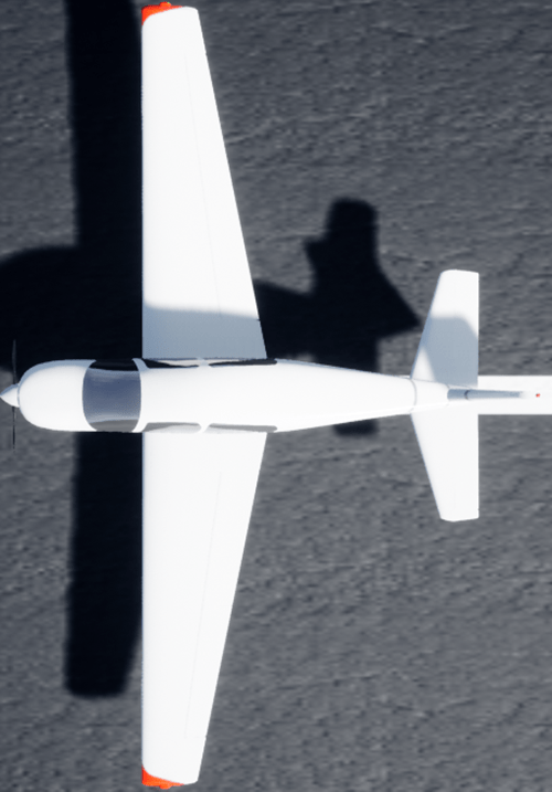 Top-down view of general aviation aircraft.