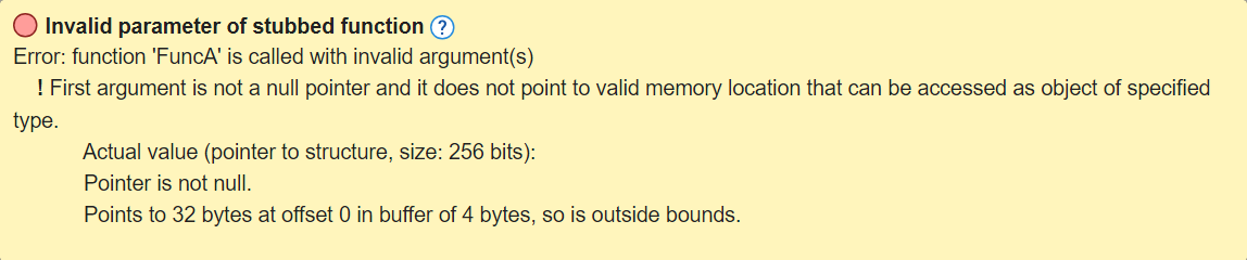 results details showing expected and actual values of input and output