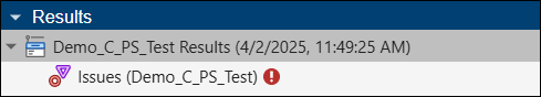 When a Bug Finder analysis does not complete, an error icon appears next to the Issues node.