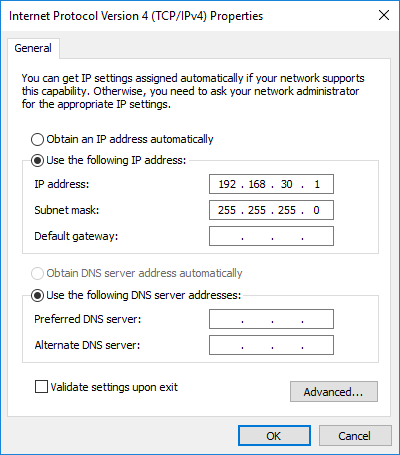 Check the subnet values on the host and radio.