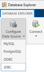 Configure Data Source selection with the selected Configure JDBC data source