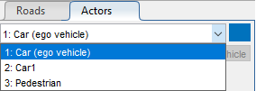 The "Car (ego vehicle)" option selected from the drop-down list