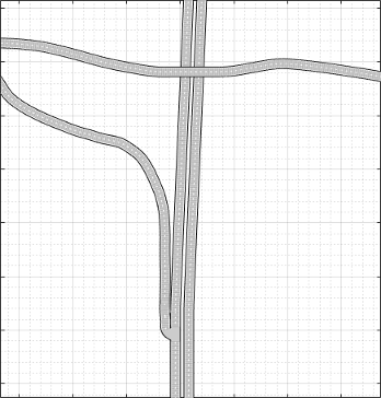 US highway scene in cuboid environment