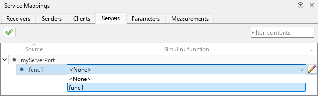 Service Mappings editor open with the Servers tab selected