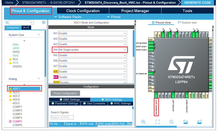 ADC configuration