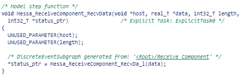 Example code that shows the implementation of the service function that receives messages