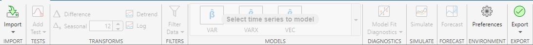 This screenshot shows that all operations, except for export options, are unavailable.