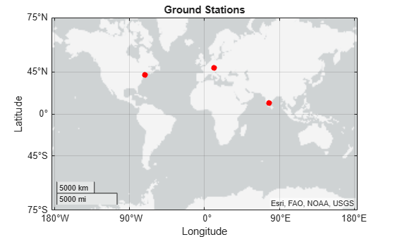 Figure contains an axes object with type geoaxes. The geoaxes object contains an object of type scatter.