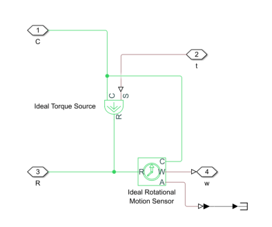 Simscape rotational interface