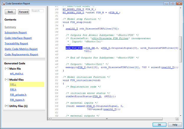 Verify FIR Filter on ARM Cortex-M Processor