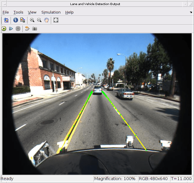 Code Generation for a Deep Learning Simulink Model That Performs Lane and Vehicle Detection