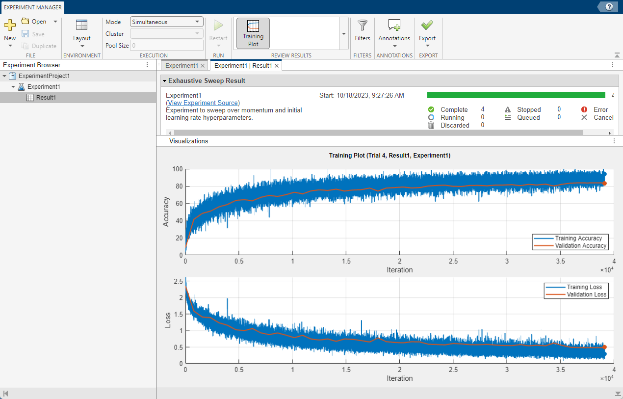 Use Experiment Manager in the Cloud with MATLAB Deep Learning Container