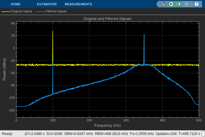 Filter Noisy Signal Using Fourth-Order Section (FOS) Filter in Simulink