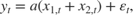 $${y_t} = a\left( {{x_{1,t}} + {x_{2,t}}} \right) + {\varepsilon _t},$$