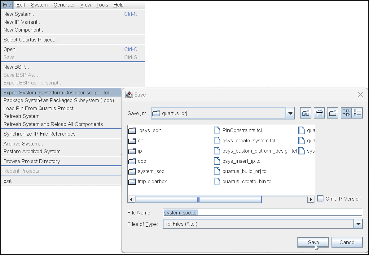 Tool bar, saving the Reference Design