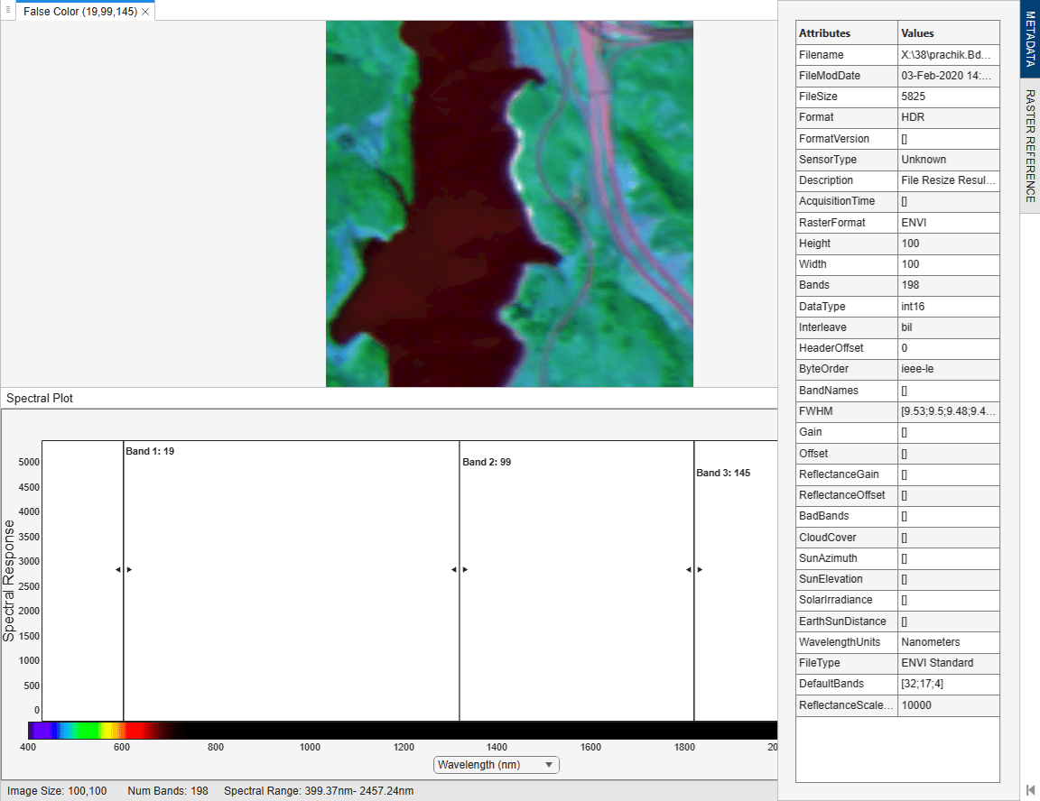 Hyperspectral Viewer Metadata
