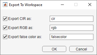 Hyperspectral Viewer Export Color Bands Dialog