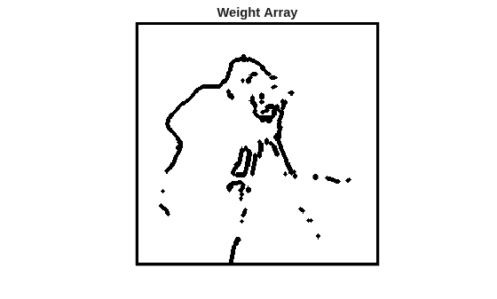 Figure contains an axes object. The hidden axes object with title Weight Array contains an object of type image.