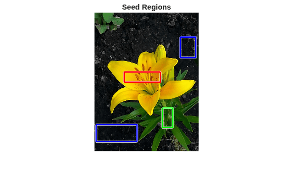 Figure contains an axes object. The hidden axes object with title Seed Regions contains 7 objects of type line, image.