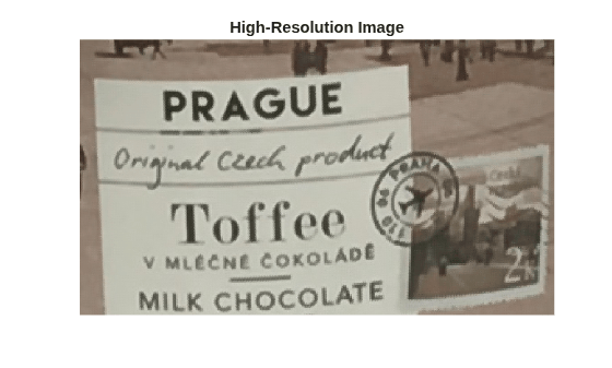 Figure contains an axes object. The hidden axes object with title High-Resolution Image contains an object of type image.