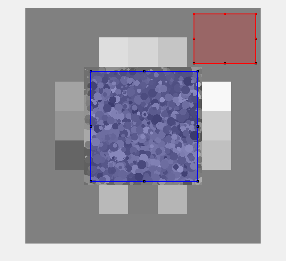 Figure contains an axes object. The hidden axes object contains 3 objects of type image, images.roi.rectangle.