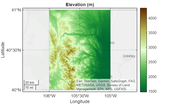 Figure contains an axes object with type geoaxes. The geoaxes object contains an object of type pseudocolorraster.