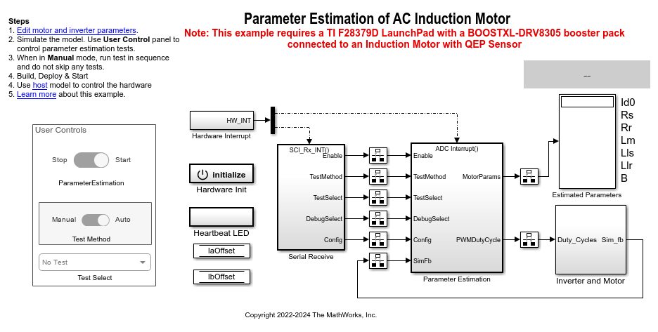 Estimate Induction Motor Parameters Using Parameter Estimation Blocks
