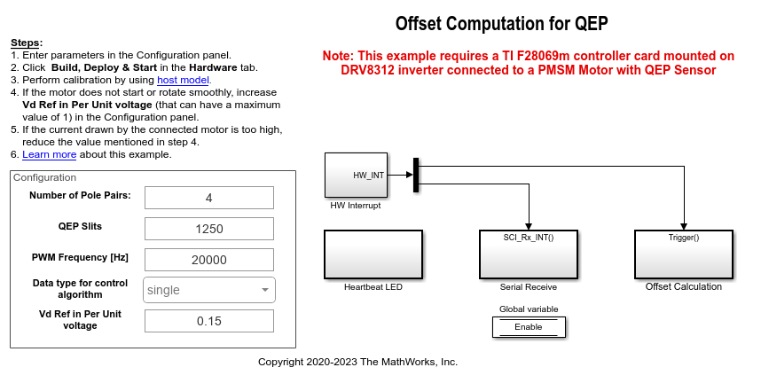 Quadrature Encoder Offset Calibration for PMSM