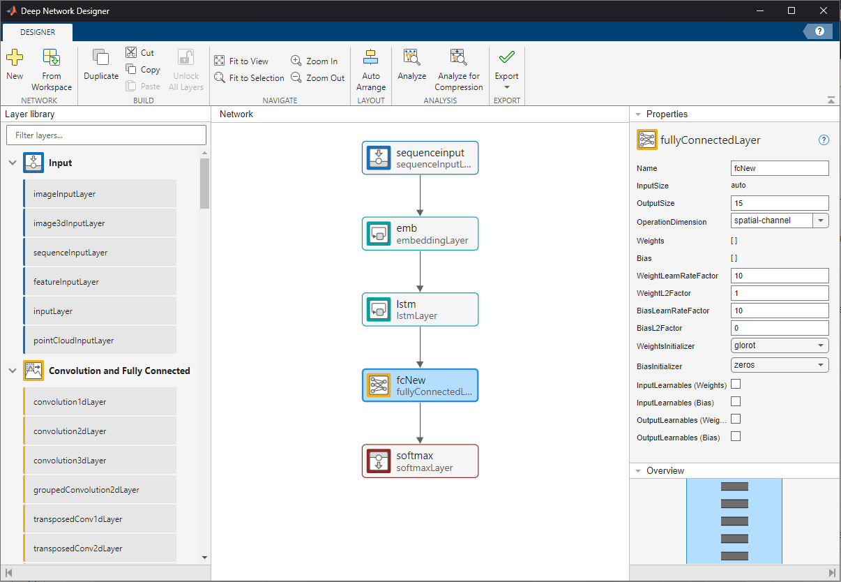 Screenshot showing modified neural network. The network has no shared weights.