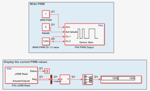 px4demo_PWM.slx Simulink model with PWM value set to 1200