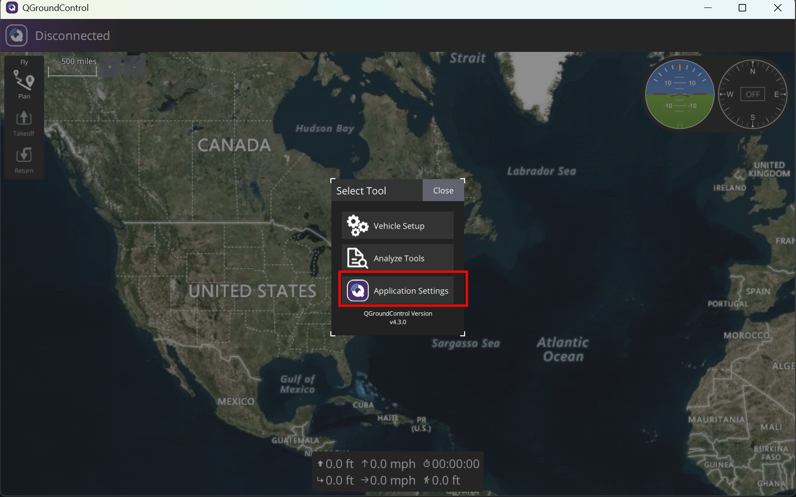 Select tool dialog box of QGroundControl