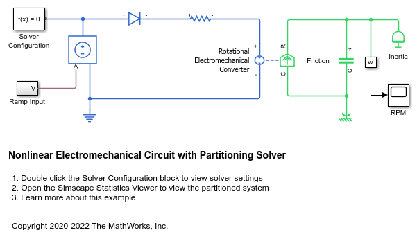 Nonlinear Electromechanical Circuit with Partitioning Solver