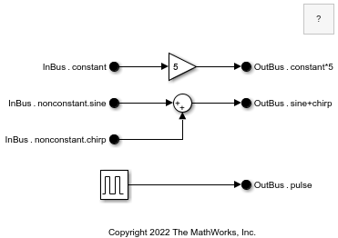 Model with three Out Bus Element blocks