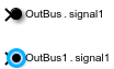 Out Bus Element blocks labeled OutBus.signal1 and OutBus1.signal1