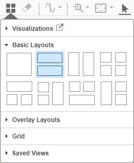 The Basic Layouts section of the Visualizations and layouts menu