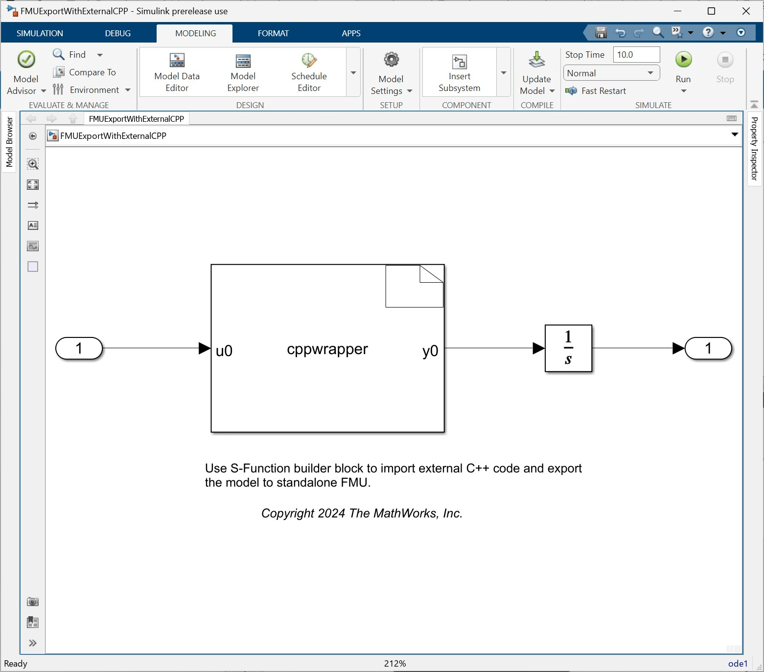 Export Standalone FMU with External C++ Code