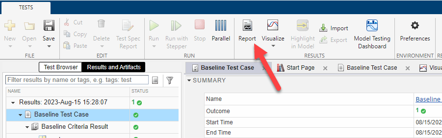 Generating a Test Results Report