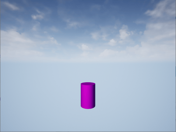 Cylinder actor in the virtual world.