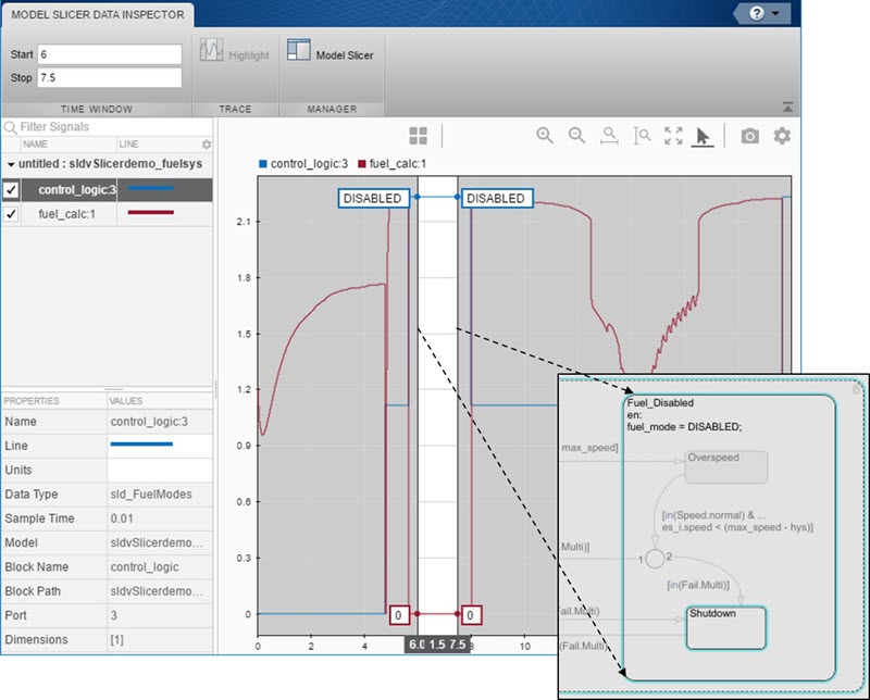 Investigate Highlighted Model Slice by Using Model Slicer Data Inspector