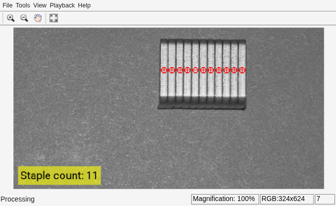 Figure Movie Player contains an axes object and other objects of type uiflowcontainer, uimenu, uitoolbar. The hidden axes object contains an object of type image.