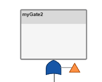 A gate that feeds data to a transfer gate. The gate is an OR gate, and the transfer gate icon is attached to the right of the gate icon.