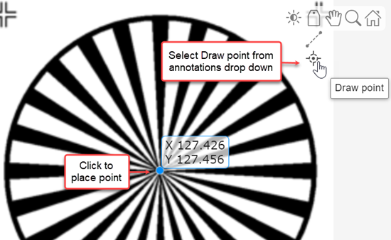 The viewer window, showing how to add point annotations