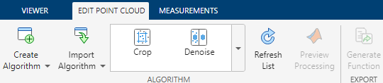 Edit point cloud tab