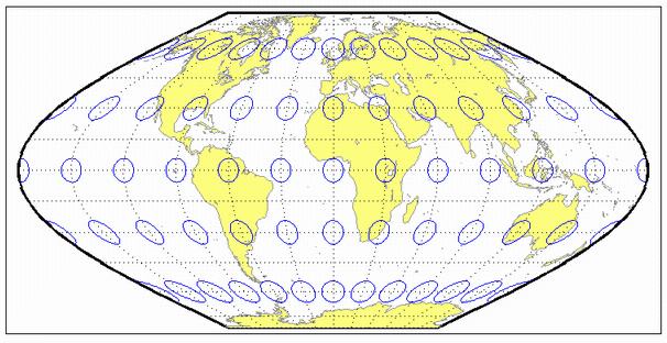 World map using McBryde-Thomas flat-polar sinusoidal projection