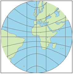 World map using gnomonic projection