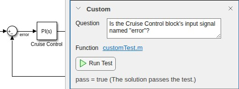 Solution passes custom test in Assessment pane