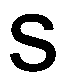 The letter S without font smoothing. The edges are jagged.